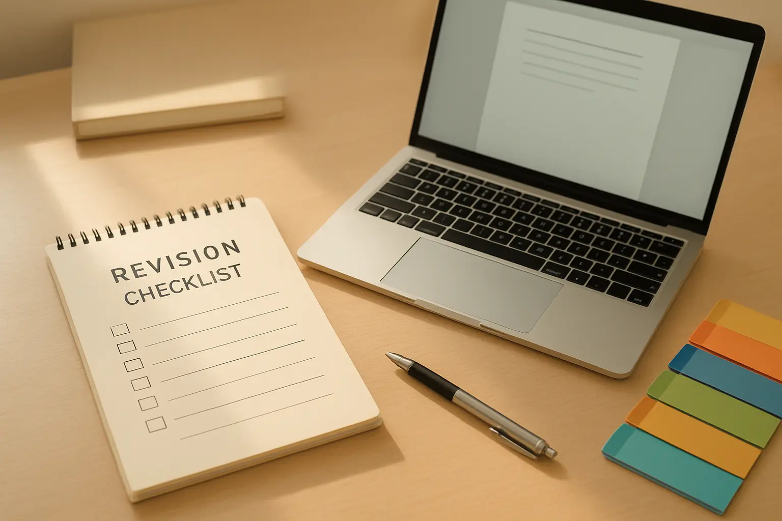 Plan de révision structuré sur un bureau organisé