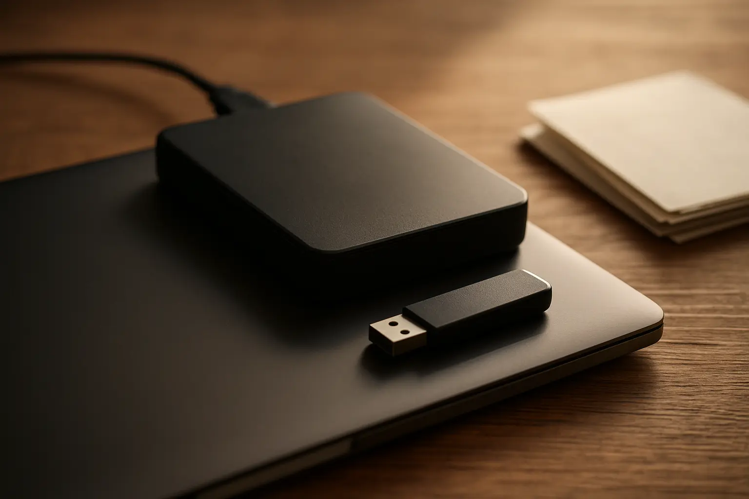 An external drive holding a research project after institutional access ends
