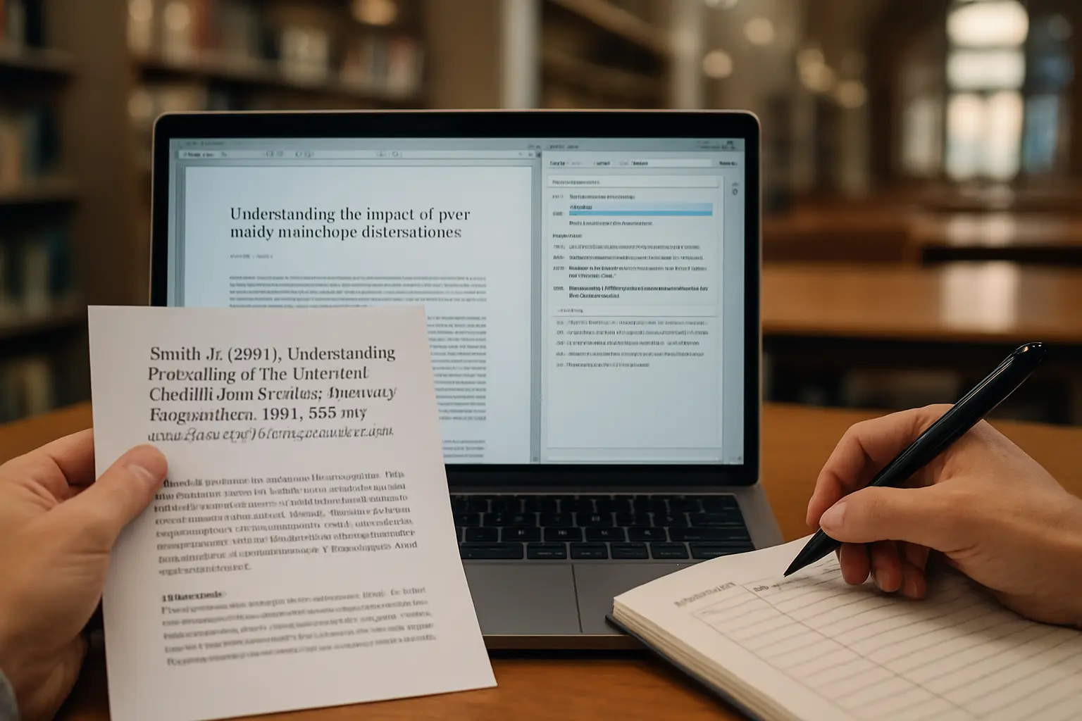 Checking an AI-surfaced citation against the original article before adding it to a thesis