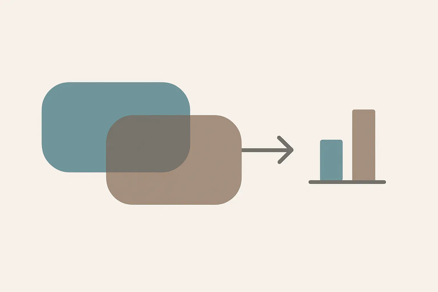 Abstract diagram comparing a baseline system and a proposed system with a small bar chart
