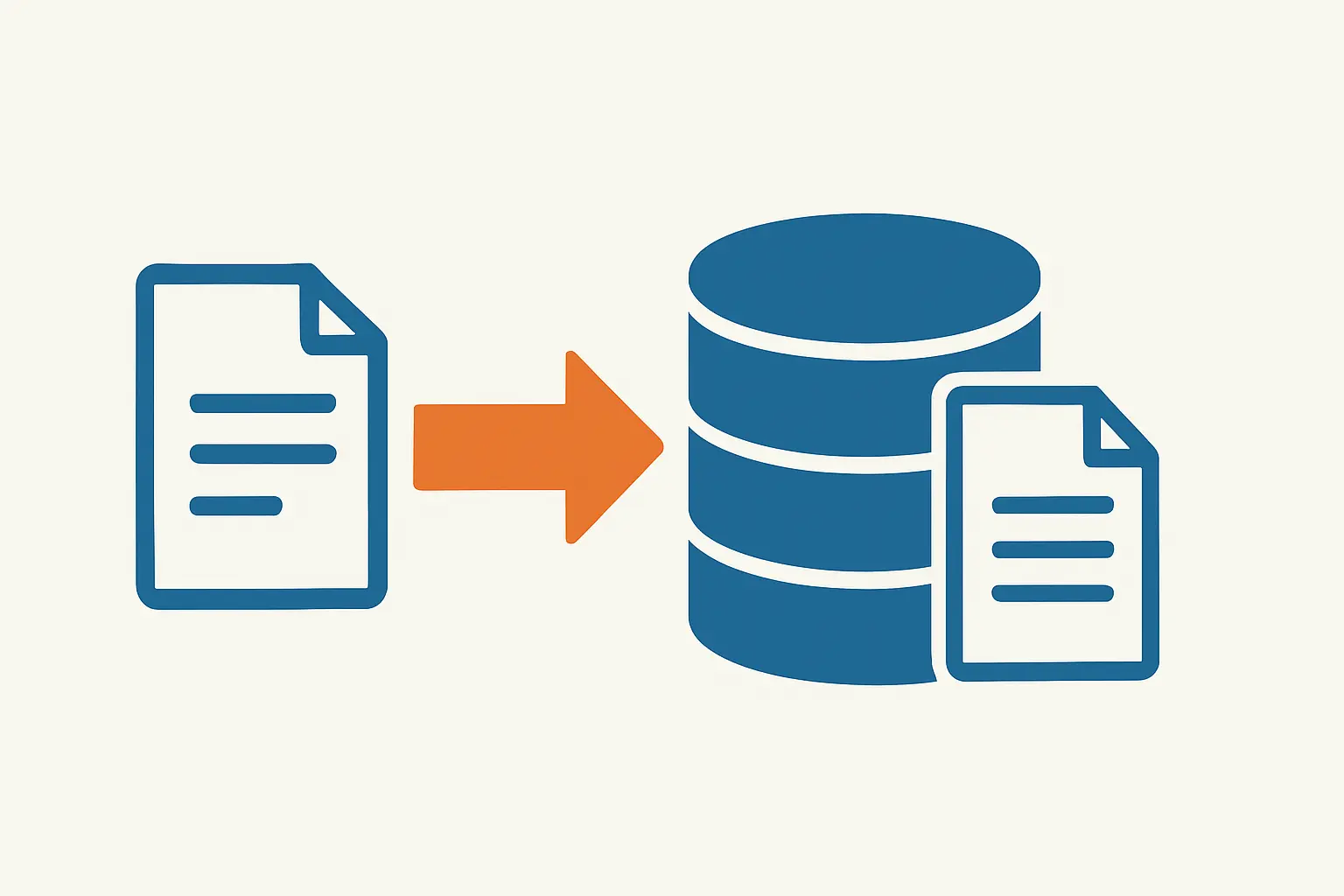 A document entering a database and reappearing as a stored duplicate copy