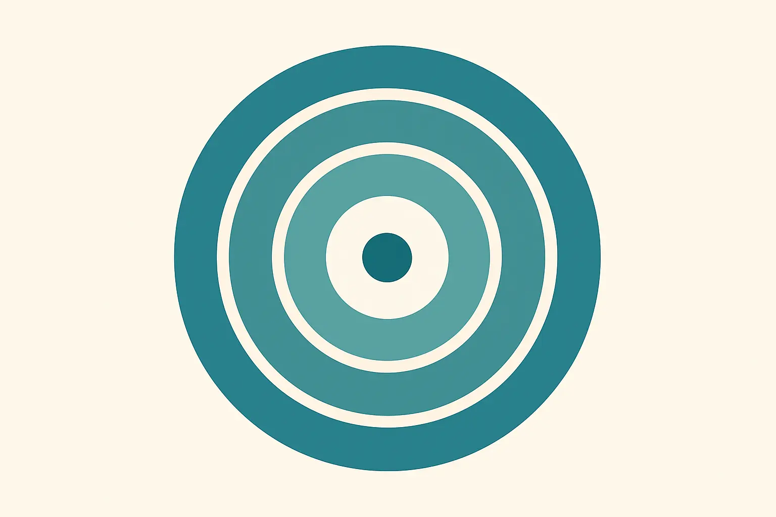 Four concentric rings around a small central dot, each ring a different shade