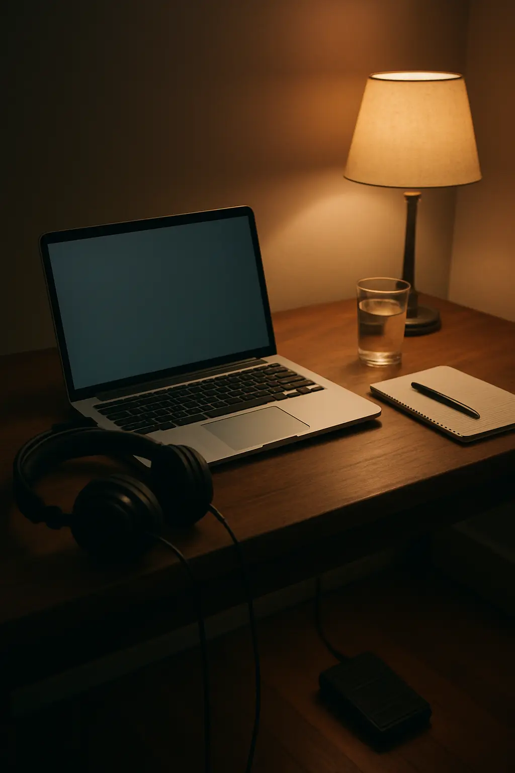 Transcribing a research interview locally with headphones and a foot pedal