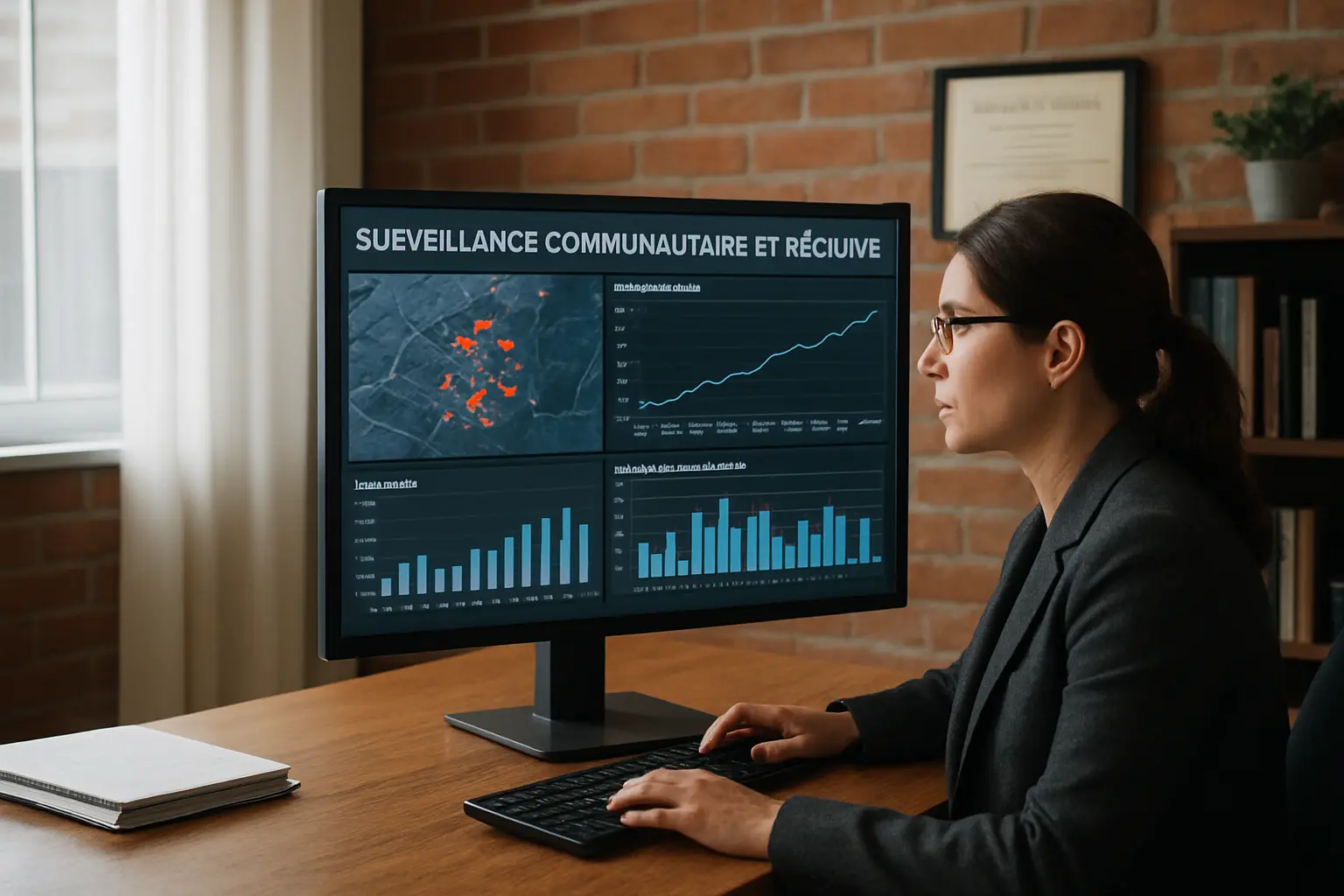 Chercheuse consultant des données de surveillance et de récidive pour un cadre conceptuel en criminologie