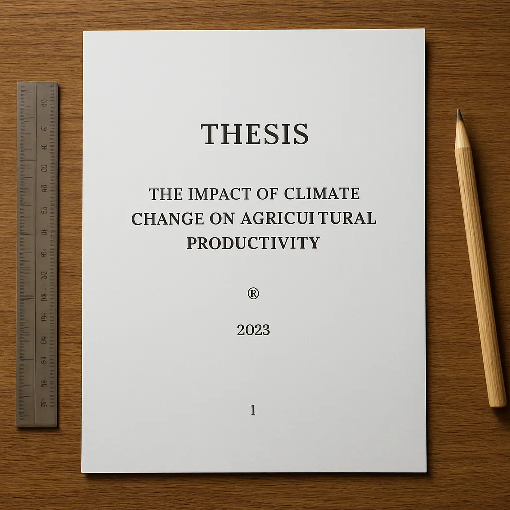Checking a thesis title page against university formatting requirements including the copyright notice