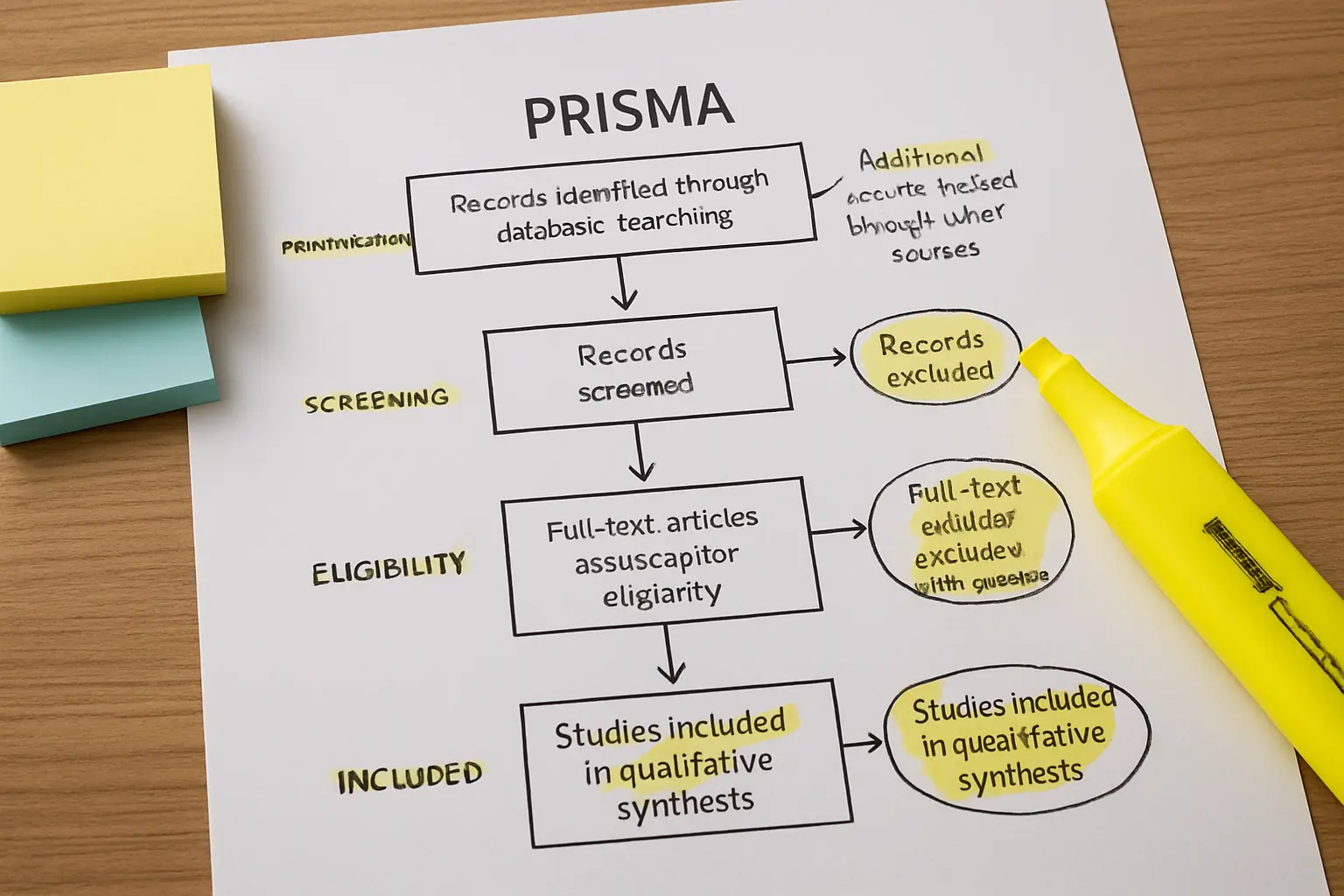 Annotated PRISMA flow diagram used to track studies through a systematic review