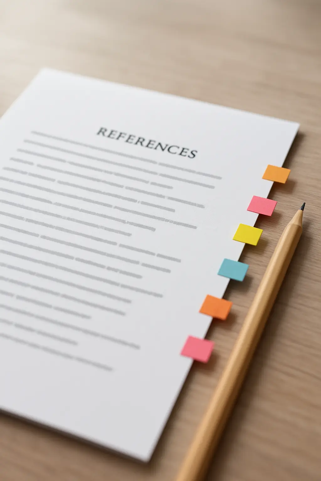 A printed thesis reference list page marked with tabs for legal sources