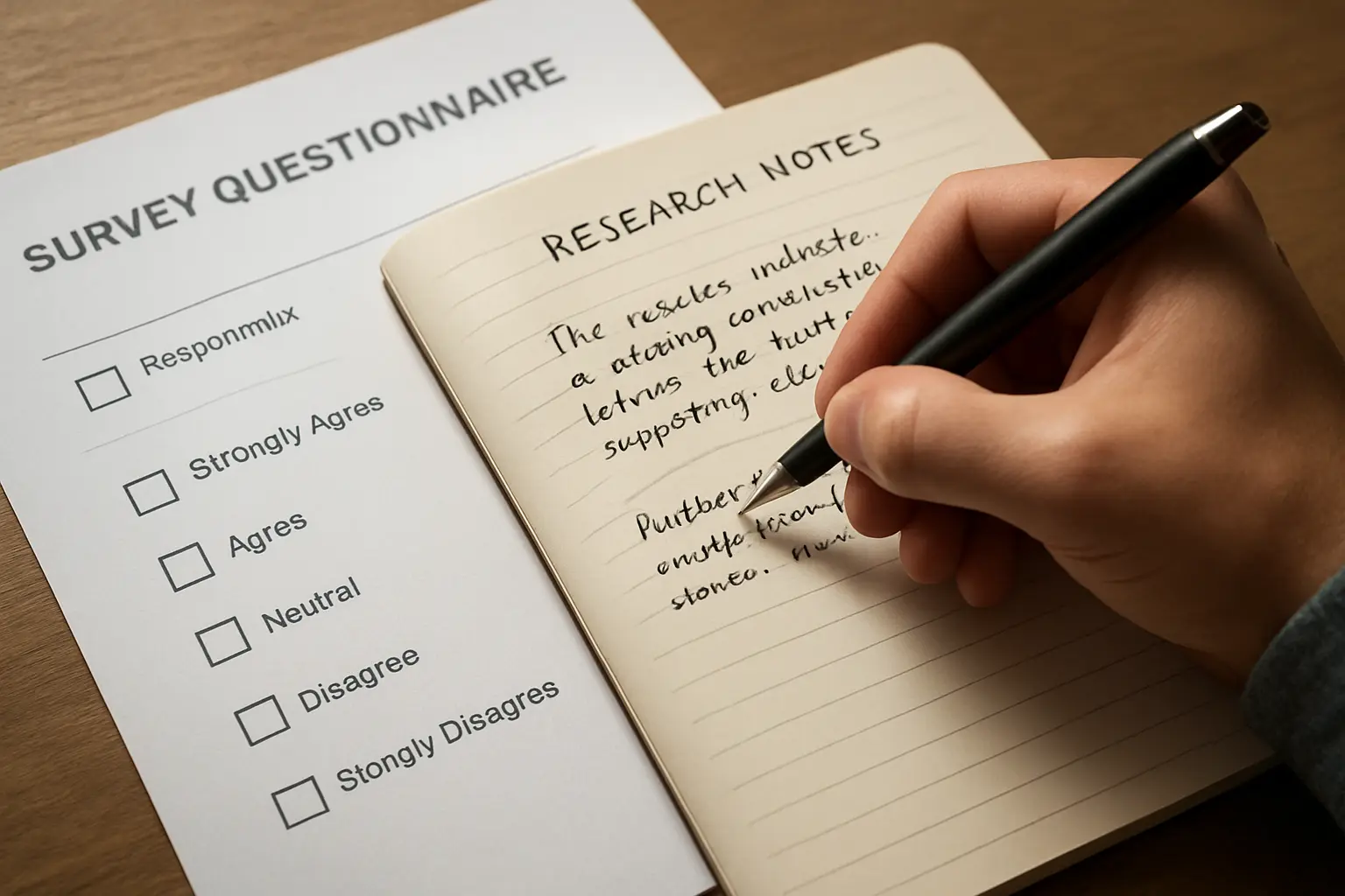 Documenting a self-report survey limitation in a research notebook